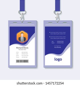 Corporate ID Card Template with Blue Details