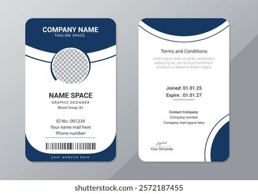 Corporate id card template, Company employee personal Id card template, Corporate Id card is a designed for Any types of company, Professional Identity , Minimal Personal Corporate id card design