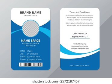 Corporate id card template, Company employee personal Id card template, Corporate Id card is a designed for Any types of company, Professional Identity , Minimal Personal Corporate id card design