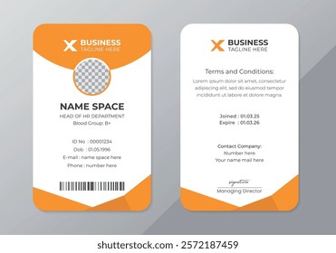 Corporate id card template, Company employee personal Id card template, Corporate Id card is a designed for Any types of company, Professional Identity , Minimal Personal Corporate id card design