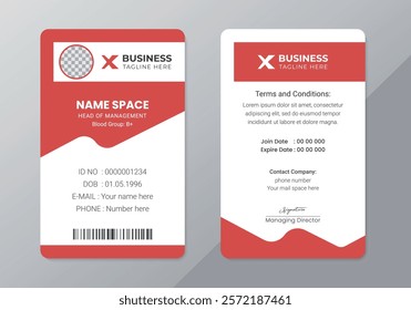 Corporate id card template, Company employee personal Id card template, Corporate Id card is a designed for Any types of company, Professional Identity , Minimal Personal Corporate id card design