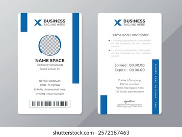 Corporate id card template, Company employee personal Id card template, Corporate Id card is a designed for Any types of company, Professional Identity , Minimal Personal Corporate id card design