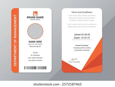 Corporate id card template, Company employee personal Id card template, Corporate Id card is a designed for Any types of company, Professional Identity , Minimal Personal Corporate id card design