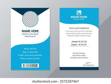 Corporate id card template, Company employee personal Id card template, Corporate Id card is a designed for Any types of company, Professional Identity , Minimal Personal Corporate id card design