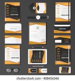 Corporate identity in 3D style. Vector illustration with the image of the design elements, symbols business, corporate style.
