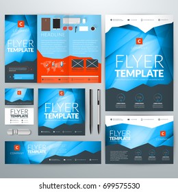 Corporate identity with abstract vector background. Web banner, flyer, leaflet, poster, business card