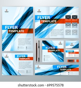 Corporate identity with abstract vector background. Web banner, flyer, leaflet, poster, business card