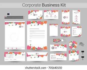 Corporate Identity with beautiful flowers. Business stationery kit including Letter Head, Business Card, Web Banner or Header, Notepad, CD or Envelope design.