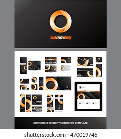 Corporate identity brandbook logo orange circle media games vector template design illustration for business