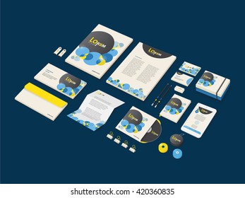 Corporate Identity branding bubble theme mockup (Vector eps10)