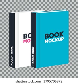 corporate identity branding mockup, mockup with books of cover white and blue color vector illustration design