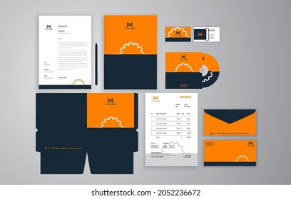 Corporate identity branding stationery  design. Stationery mockup vector megapack set.