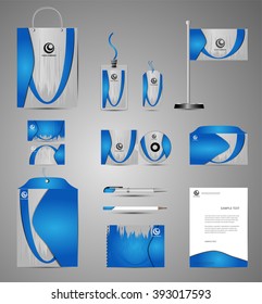 Corporate identity branding template. Abstract vector stationery design. Business documentation
