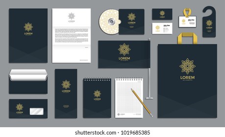 Corporate identity branding template. Vector company style for brandbook.
