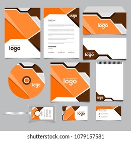Corporate identity branding template. Vector stationery design with team community social Green background. Business documentation