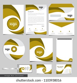 Corporate identity branding template. Vector stationery design with team community social Green background. Business documentation