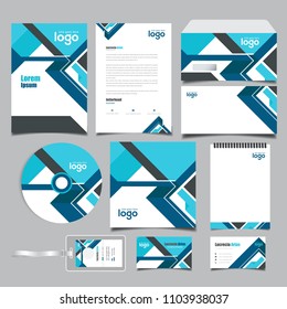 Corporate identity branding template. Vector stationery design with team community social Green background. Business documentation