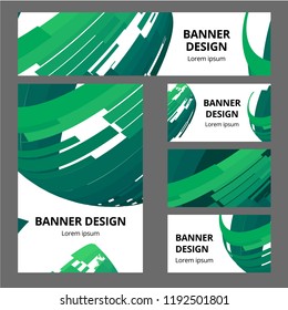 Corporate identity branding template. Vector stationery design with wave effect Green background. Business documentation