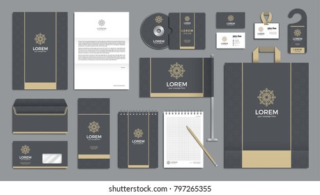 Plantilla de marca de identidad corporativa. Estilo de empresa vectorial para el libro de marcas.