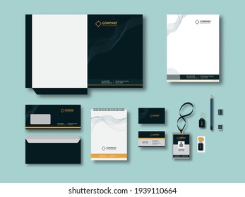 Corporate Identity Or Business Branding Kits Including Letterhead, Notepad, Visiting, Id Card, Envelope And Flash Drive.