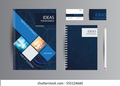 Corporate identity for business. Catalog, cards and notebook design.