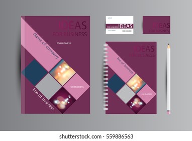 Corporate identity for business. Catalog, cards and notebook design.