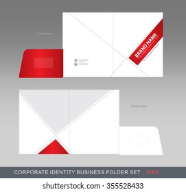 Corporate Identity Business Folder. Folder Design Template With Dicut Cutline