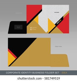 Corporate Identity Business Folder. Folder Design Template With Dicut Cutline