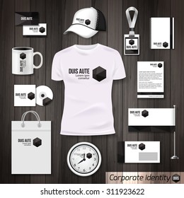 Corporate identity business photorealistic design template.