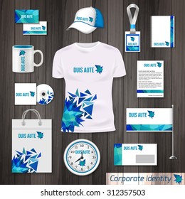 Corporate identity business photorealistic design template.