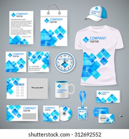 Corporate identity business photorealistic design template
