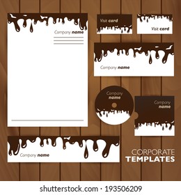 Corporate identity business set design. Abstract background. Vector illustration. Chocolate.