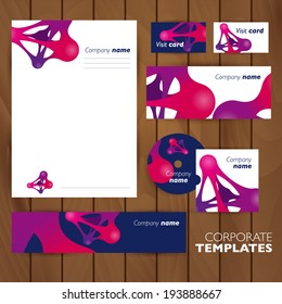 Corporate identity business set design. Abstract background. Vector illustration. Metaball.