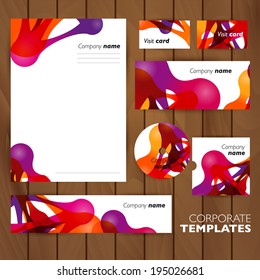Corporate identity business set design. Abstract background. Vector illustration. Metaball.
