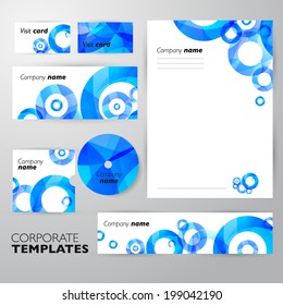 Corporate identity business set design. Abstract background. Vector illustration.