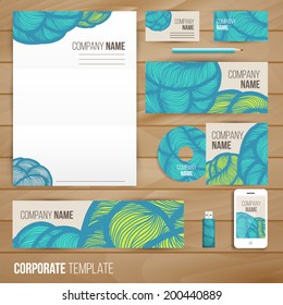 Corporate identity business set design. Abstract background. Vector illustration.