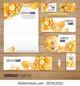 Corporate identity business set design. Abstract background. Vector illustration.