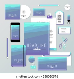 Corporate identity business set design. Vector stationery template design with new year elements, 2016. Documentation for business.