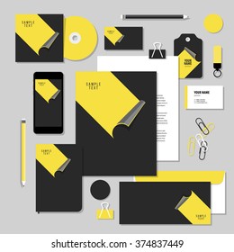 Corporate identity business set design. Vector stationery template design with Stickers. Documentation for business.