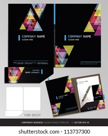 Corporate Identity Business Set. Folder Design Template. Vector illustration.