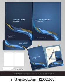 Corporate Identity Business Set. Folder Design Template. Vector illustration.