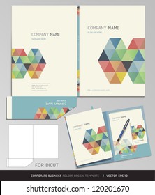 Corporate Identity Business Set. Folder Design Template. Vector illustration.