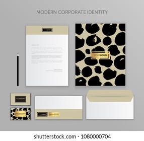 Corporate identity business set. Modern stationery template design. Documentation for business.Set of envelope, card, folder, etc. Vector illustration.Abstract background