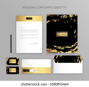 Corporate identity business set. Modern stationery template design. Documentation for business.Set of envelope, card, folder, etc. Vector illustration.Abstract background