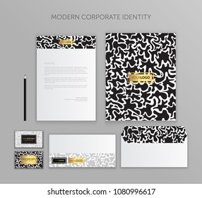 Corporate identity business set. Modern stationery template design. Documentation for business.Set of envelope, card, folder, etc. Vector illustration.Abstract background