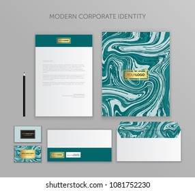 Corporate identity business set. Modern stationery template design. Documentation for business.Set of envelope, card, folder, etc. Vector illustration.Abstract background