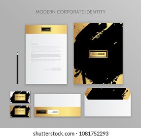 Corporate identity business set. Modern stationery template design. Documentation for business.Set of envelope, card, folder, etc. Vector illustration.Abstract background