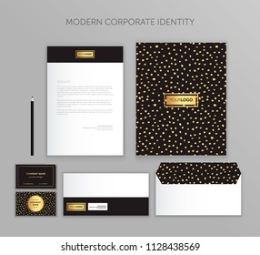 Corporate identity business set. Modern stationery template design. Documentation for business.Set of envelope, card, folder, etc. Vector illustration.Abstract background