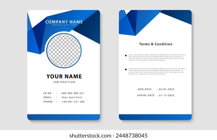 Corporate identity card design template. Office ID card layout design. Vector