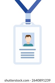 Corporate identity card. id card template with clasp and lanyard. Employee, Office, or Company. Stock Illustration